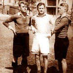Фесенко, Печений і Ліфшиць на стадіоні з-ду "Арсенал"